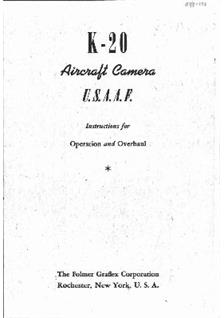 Military K 20 manual. Camera Instructions.